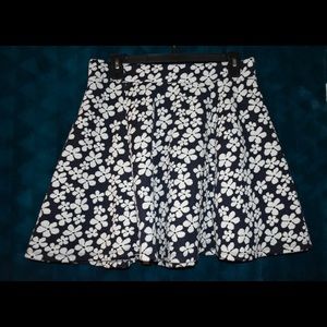 Navy Skirt with White Flowers (Divided by H&M)